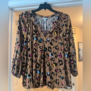Leopard 3/4 sleeve top